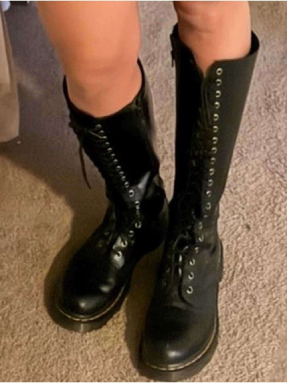 Dr. Martens Women's Black Knee-High Lace-Up Boots